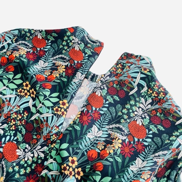 Zara Basic Floral Jersey Knit Bell Sleeve Dress size XS - Picture 5 of 11